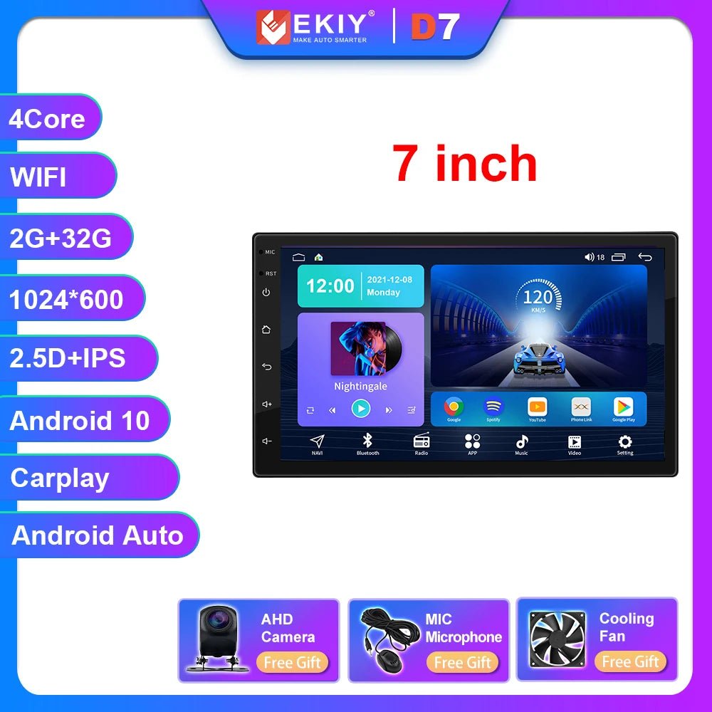 EKIY T7 2Din Android 7 9 10 inch Car Multimedia Video Player Universal Stereo Radio GPS For Volkswagen Nissan Hyundai Kia Toyota - OZPAK TECH