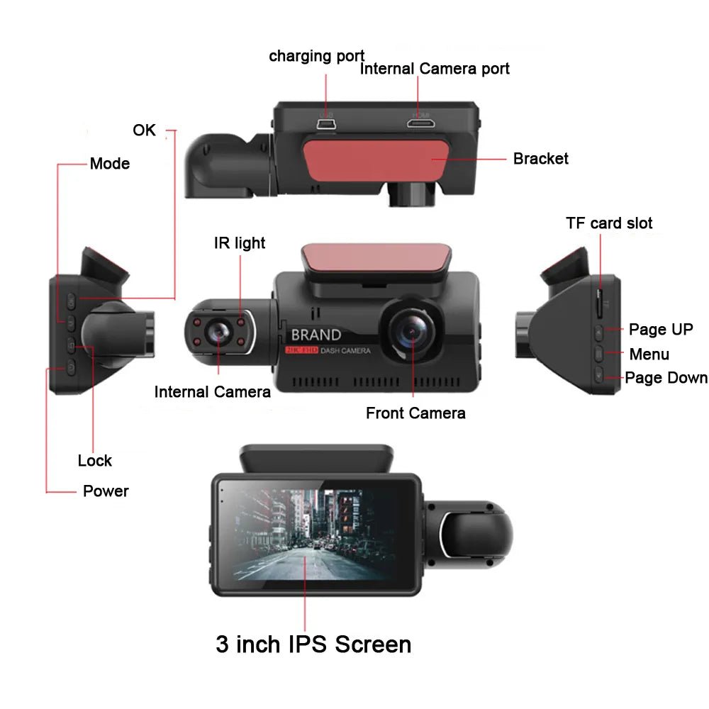 Car DashCam Full HD (1080P) with Night Vision, Parking Monitor, G-sensor - OZPAK Tech