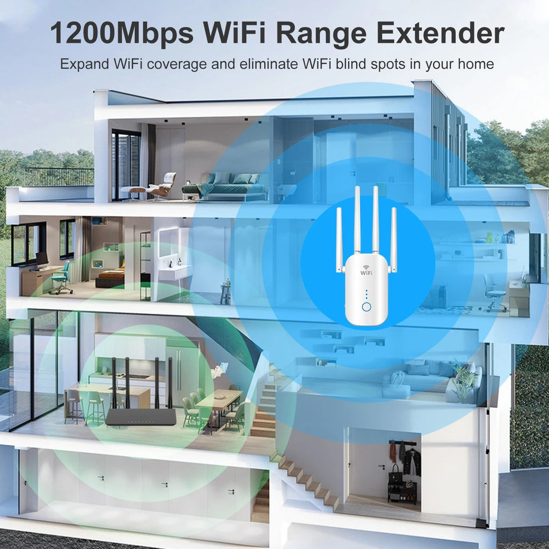 1200Mbps WiFi Range Extender